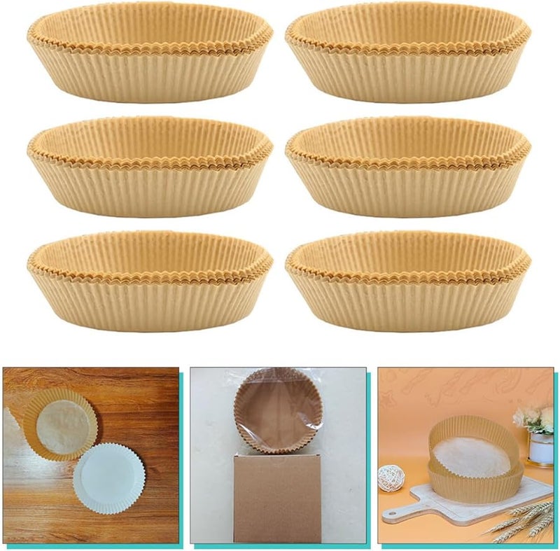 BESPORTBLE 30Pcs Round Air Fryer Paper Liners Non Stick Heat Resistant Disposable Baking Mats - Image 2